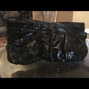 Black pleather clutch